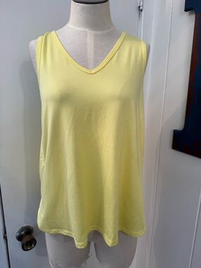 Cuddl Duds Soft V-Neck Sleeveless Tank Top - Light Yellow